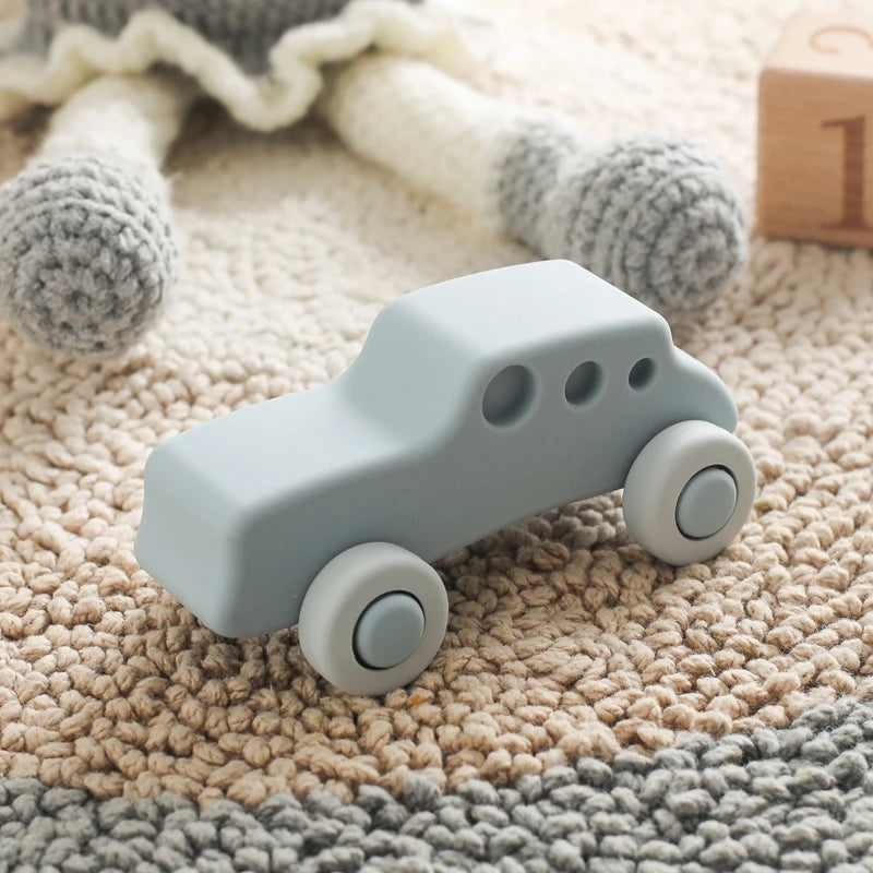 Carros de Brinquedo de Silicone Montessori para Bebês