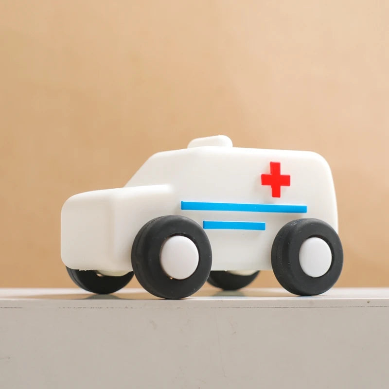 Carros de Brinquedo de Silicone Montessori para Bebês