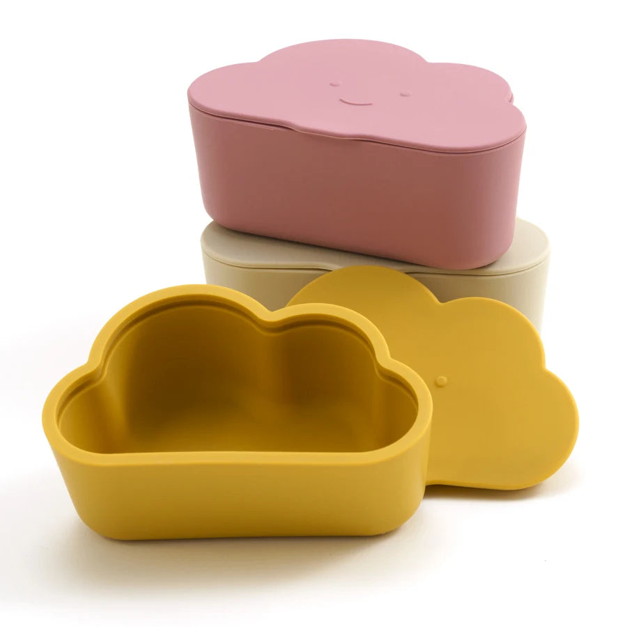 Caixa de Lanches de Silicone para Bebês – Recipiente Portátil com Tampa para Alimentação Infantil