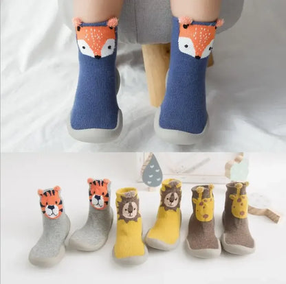 New Spring Baby Toddler Shoes Baby Shoes Non-slip Fox Tiger Thickening Shoes Sock Floor Shoes Foot Socks Animal Style Tz05