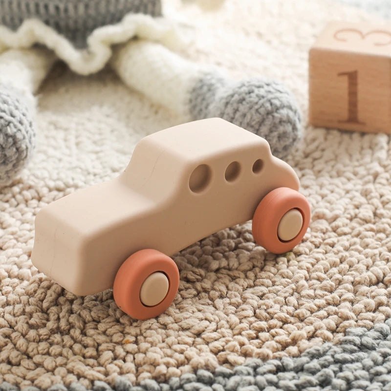 Carros de Brinquedo de Silicone Montessori para Bebês