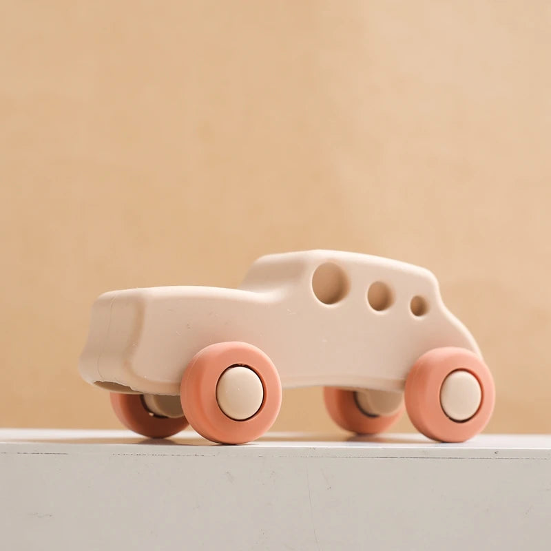 Carros de Brinquedo de Silicone Montessori para Bebês