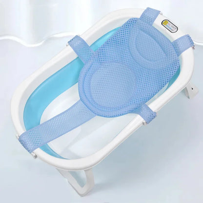 Baby Bath Seat Support Mat Foldable Bath Tub Pad &amp; Chair Newborn Bathtub Pillow Infant Anti-Slip Soft Comfort Body Cushion