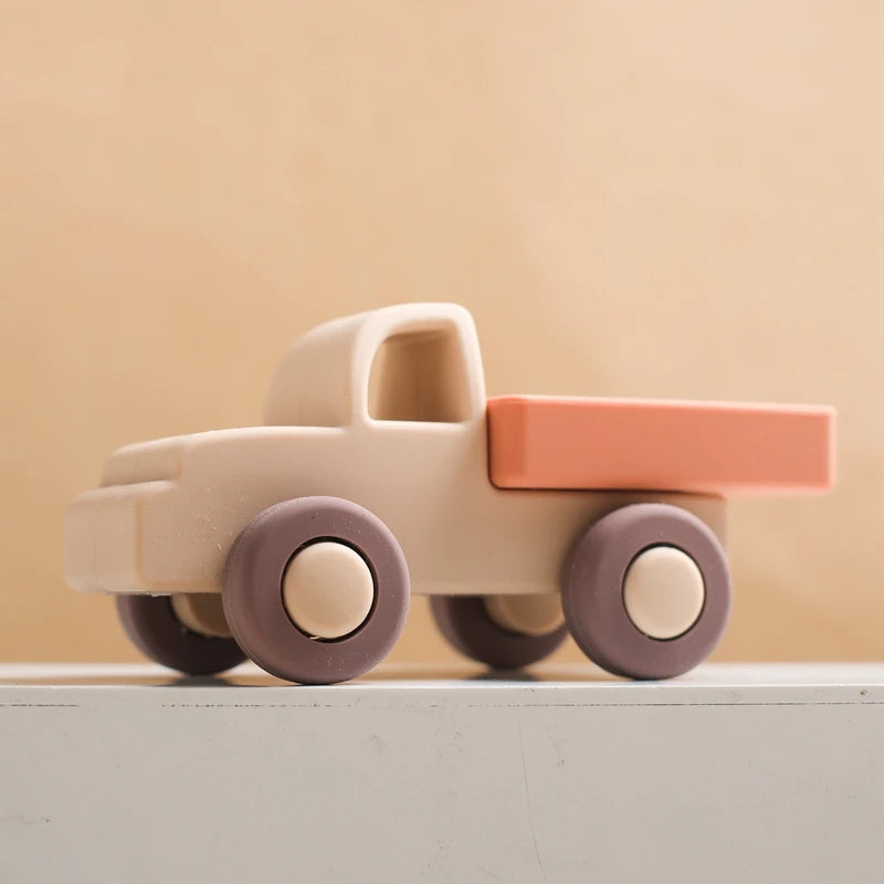 Carros de Brinquedo de Silicone Montessori para Bebês