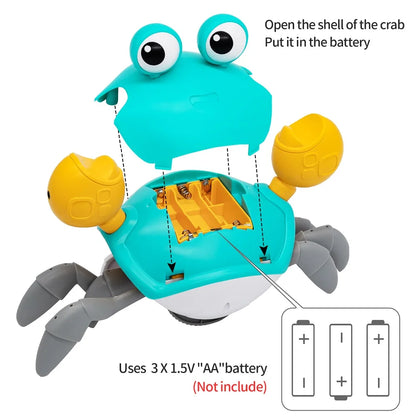 Dancing Crab Run Away Toy for Babies Crawling Interactive Escape Crabs Baby Birthday Thanksgiving Christmas Gift Battery Edition