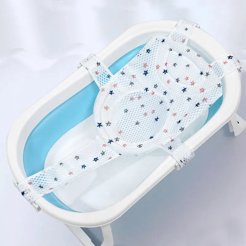 Baby Bath Seat Support Mat Foldable Bath Tub Pad &amp; Chair Newborn Bathtub Pillow Infant Anti-Slip Soft Comfort Body Cushion