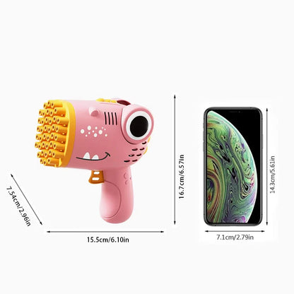 40 Hole Dinosaur Bubble Handheld Bubble Machine, Electric Bubble Gun Outdoor Wedding Party Toy(without Bubble Water)