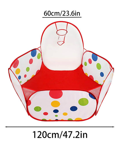 Piscina de Bolinhas Infantil com Cesta de Basquete – Tenda de Brincar para Meninos e Meninas (Sem Bolinhas)