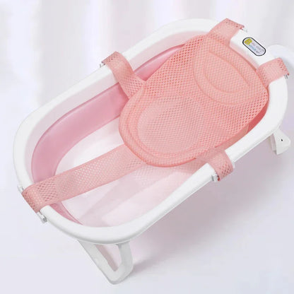 Baby Bath Seat Support Mat Foldable Bath Tub Pad &amp; Chair Newborn Bathtub Pillow Infant Anti-Slip Soft Comfort Body Cushion