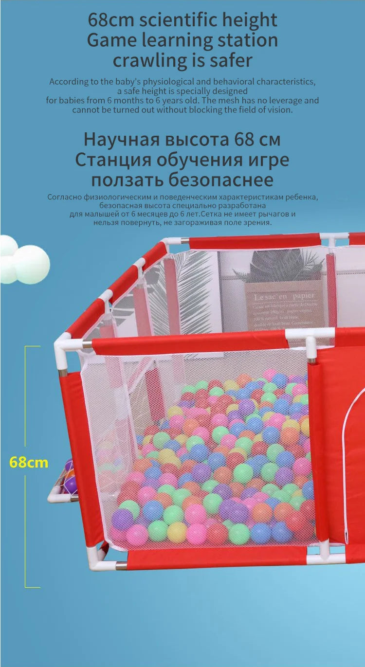 New Arrival Baby Playpen for Children Baby Playground for 6 Months~6 Years Old Kids Ball Pit Playpen Indoor Baby Safety Fence