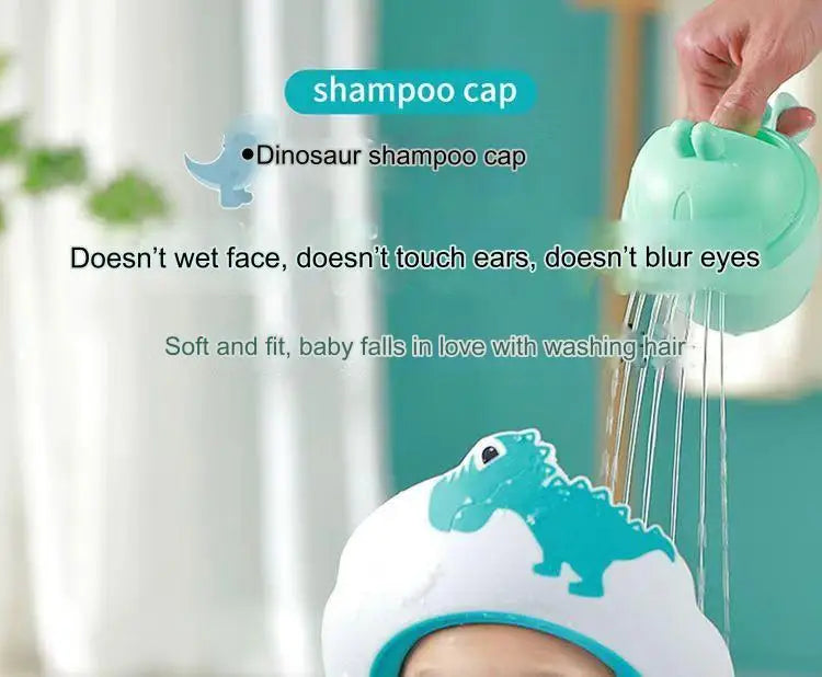 Touca de Banho Infantil Ajustável com Design de Coroa, Proteção para o Cabelo e Ouvidos