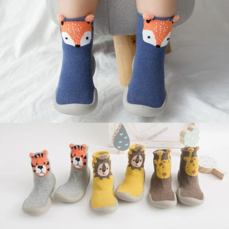 New Spring Baby Toddler Shoes Baby Shoes Non-slip Fox Tiger Thickening Shoes Sock Floor Shoes Foot Socks Animal Style Tz05