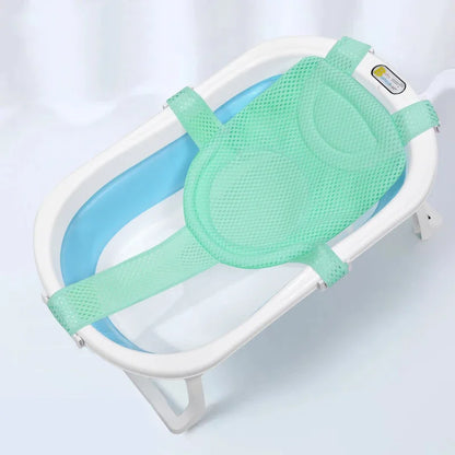 Baby Bath Seat Support Mat Foldable Bath Tub Pad &amp; Chair Newborn Bathtub Pillow Infant Anti-Slip Soft Comfort Body Cushion