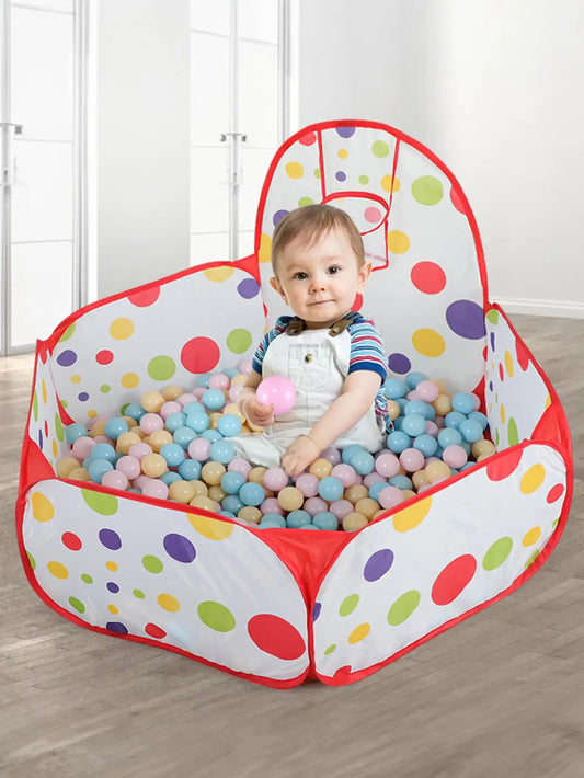 Piscina de Bolinhas Infantil com Cesta de Basquete – Tenda de Brincar para Meninos e Meninas (Sem Bolinhas)