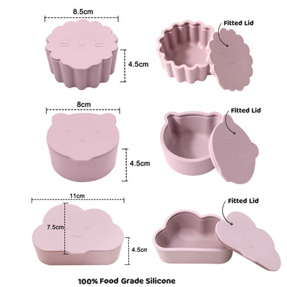 Caixa de Lanches de Silicone para Bebês – Recipiente Portátil com Tampa para Alimentação Infantil