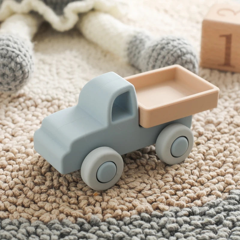 Carros de Brinquedo de Silicone Montessori para Bebês