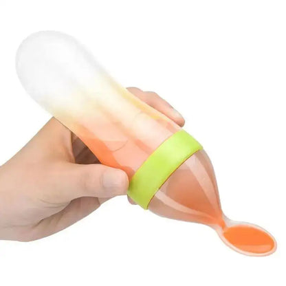 Colher de Silicone Ultra-Suave com Cabeça para Bebês de 6 a 36 Meses – Tigela e Colher 2 em 1, Alimentação com uma Mão, Colher de Alimentação em Silicone para Bebês.