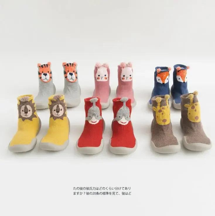 New Spring Baby Toddler Shoes Baby Shoes Non-slip Fox Tiger Thickening Shoes Sock Floor Shoes Foot Socks Animal Style Tz05