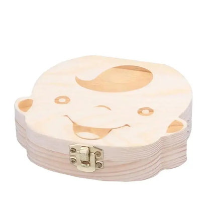 1pc-Baby Tooth Box Spanish Wooden Kids Milk Teeth Organizer Storage Boys Girls Baby Souvenirs Gifts Keepsakes