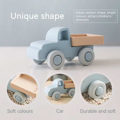 Carros de Brinquedo de Silicone Montessori para Bebês